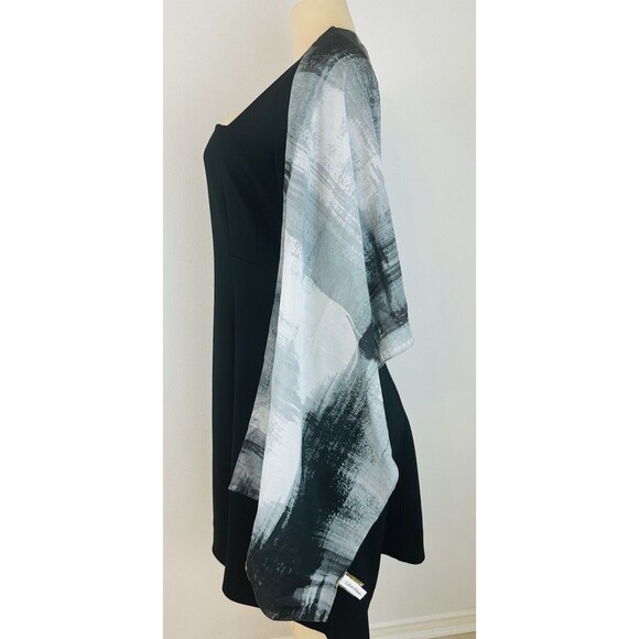 CALVIN KLEIN 100 % POLYESTER SCARF SHAWL 72"X 15" BLACK GRAY WHITE - Picture 6 of 12